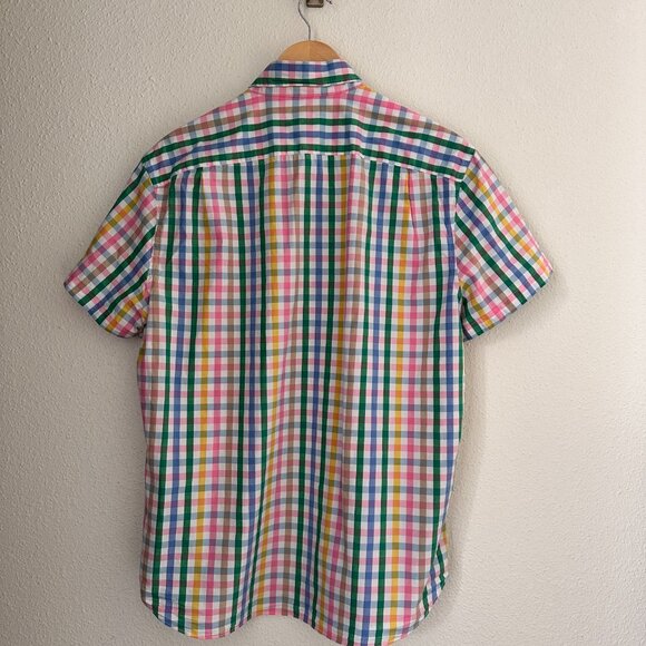 J.Crew Men Slim Short-Sleeve Flex Washed Casual Shirt Multicolor Plaid - Picture 3 of 7